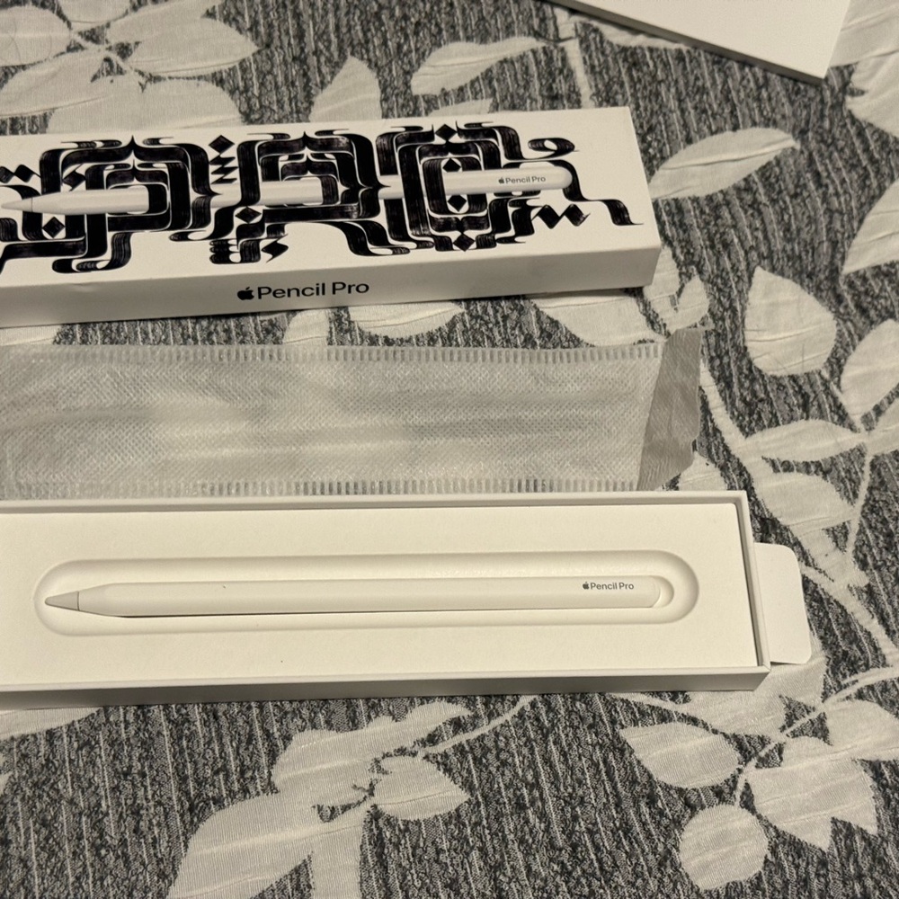 Apple Pencil Pro with Artistic Black and White Pattern